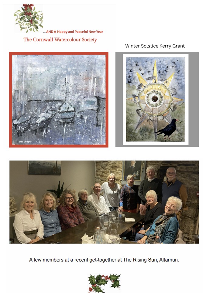 Lisa Cooper, Kerry Grant watercolour paintingsMembers meeting at The Rising Sun