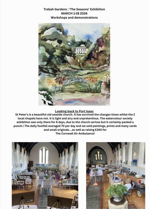 Trebah Garden Exhibition 2026. St Peters Church Port Isaac Aug 2025 review