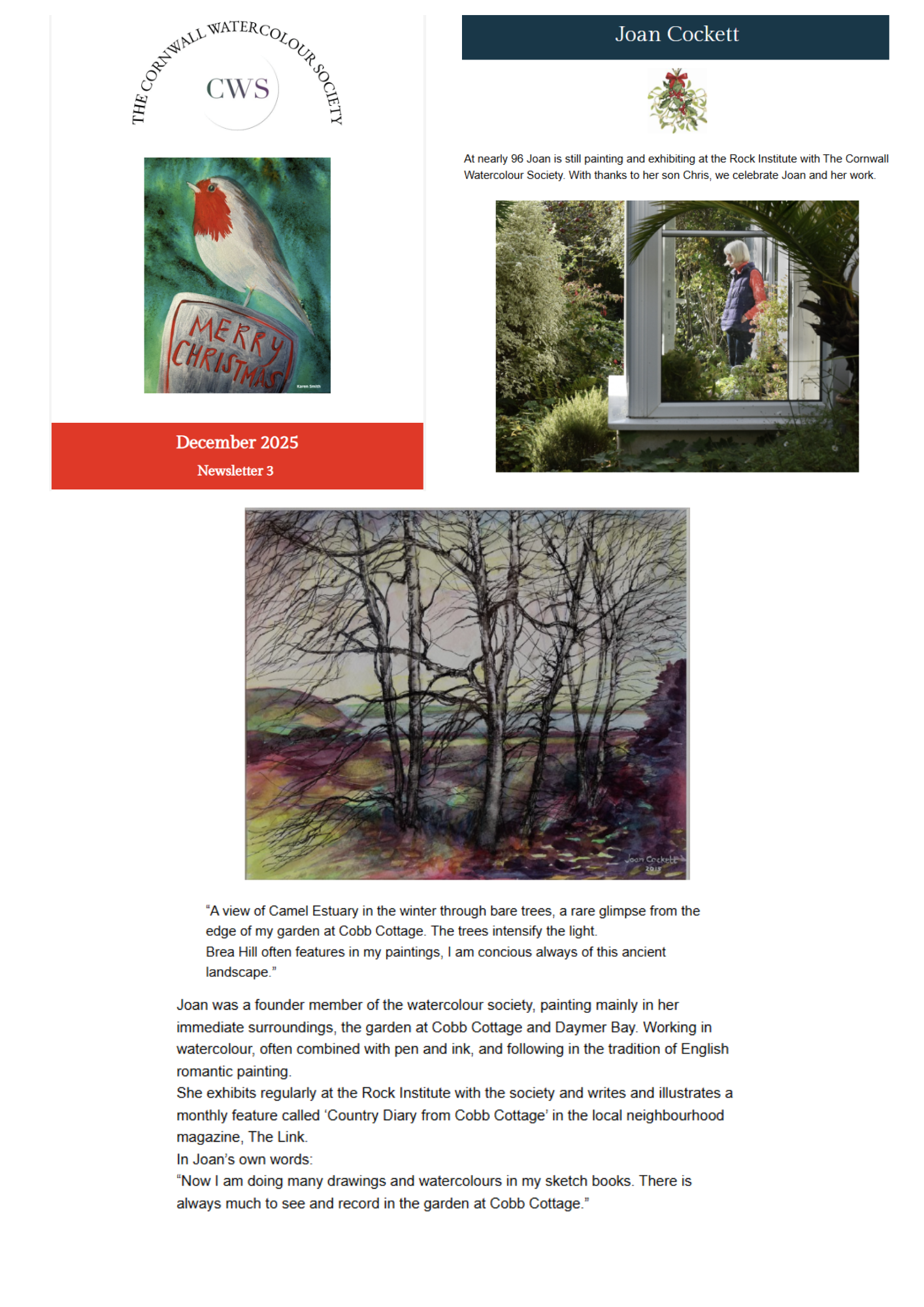 Happy Christmas December 2025Meet Joan Cockett, a founder member of the CWS 